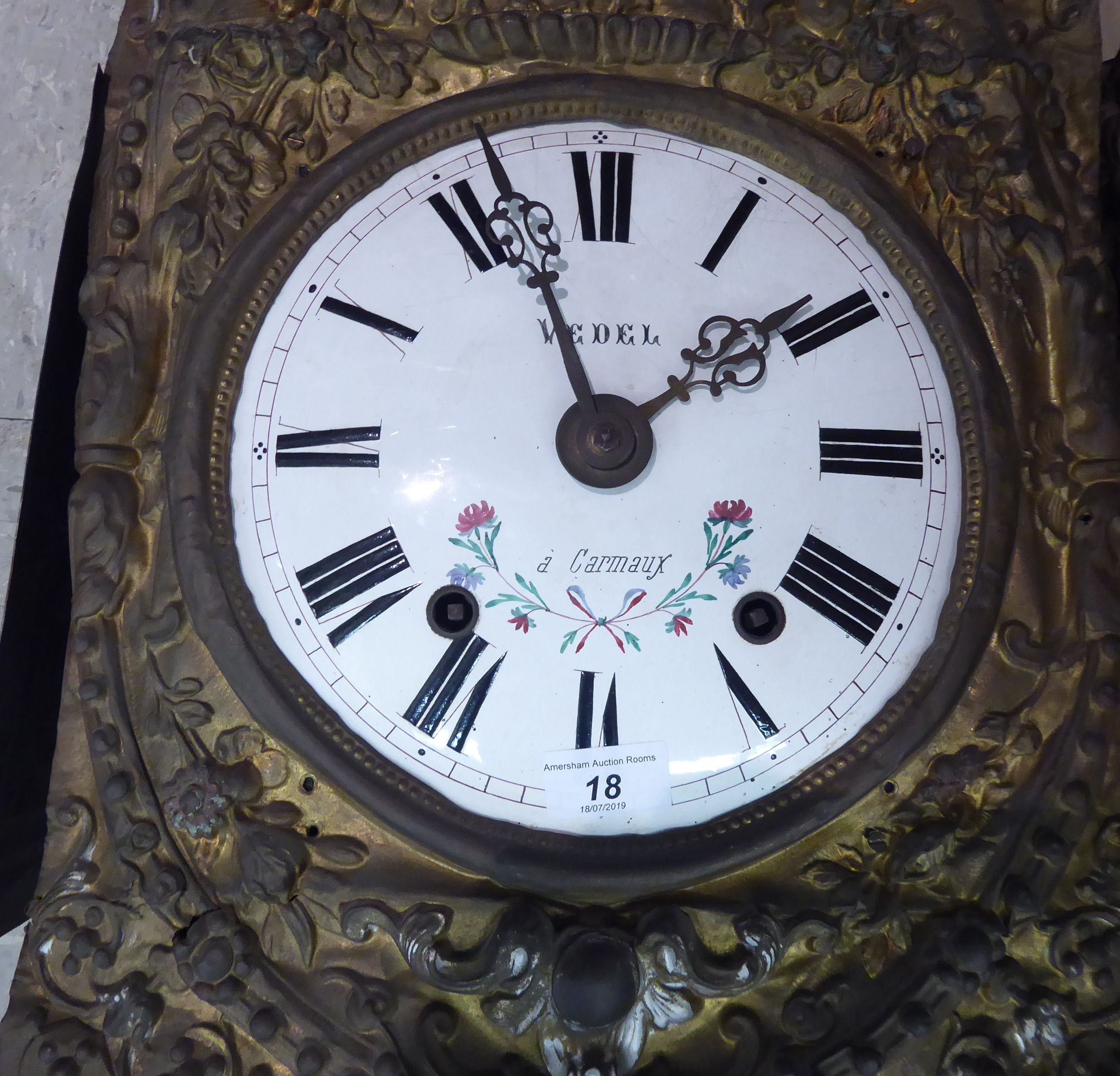 A late 19thC comtoise clock, - Image 2 of 2