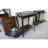 Furniture: to include an early 20thC oak side table, the top with canted corners,