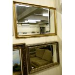 Two modern bevelled mirrors in gilt frames 22'' x 34'' & 17'' x 26'' RSF