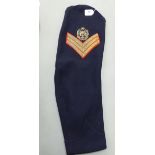 A Royal Marine uniform sleeve with sergeants stripes (Please Note: this lot is offered subject to