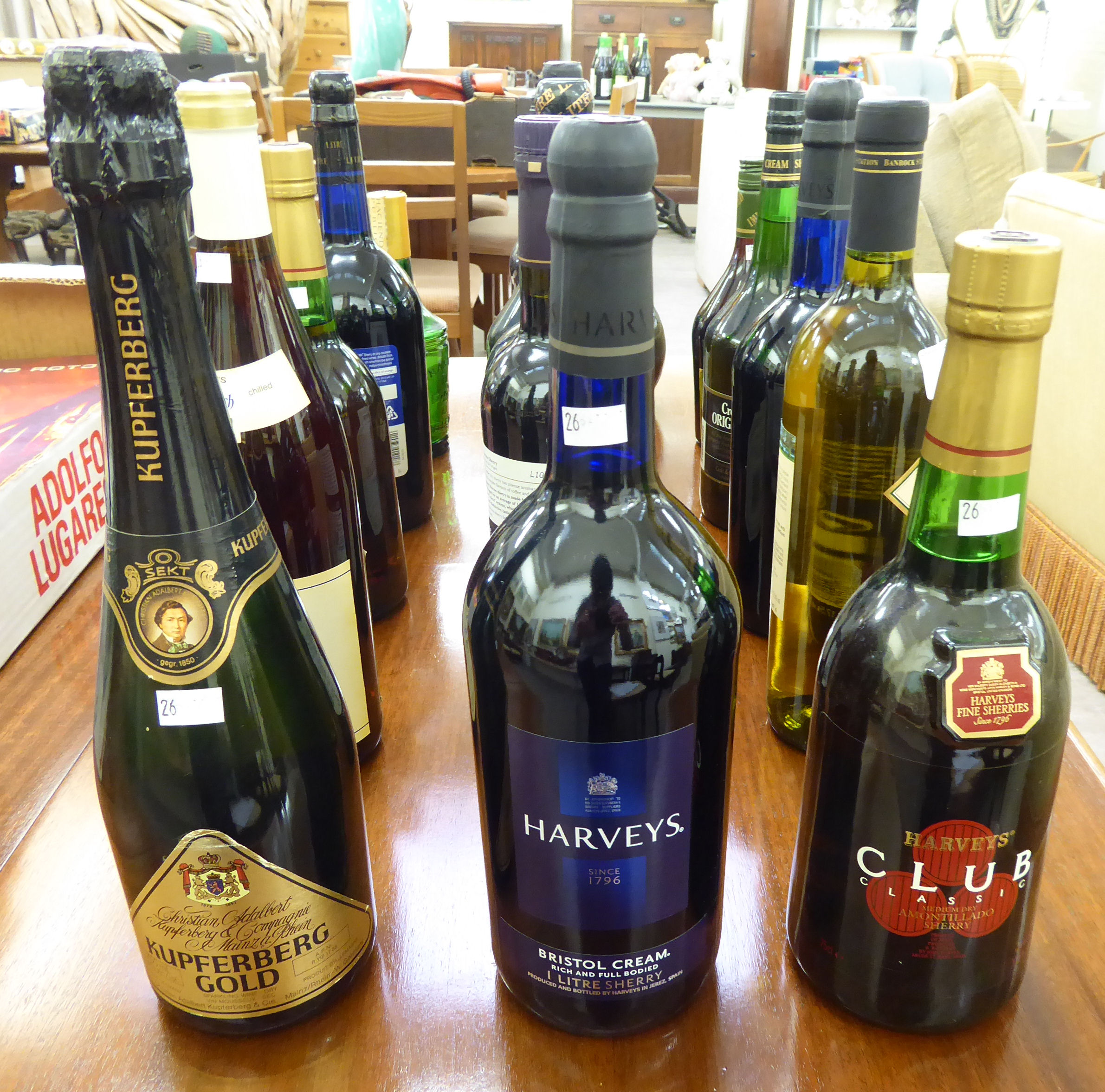 Sixteen bottles of sherry/wine: to include Harveys Club Classic and Banrock Station Chardonnay - Image 2 of 6