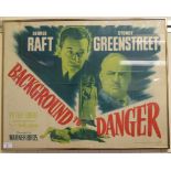 A US printed movie poster 'Background to Danger' 1943,