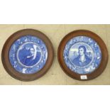 Two early 20thC Royal Doulton china wall plates featuring Robert Burns and Charles Dickens 10''dia,