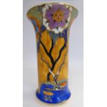 A 1930s Carlton Ware china spill vase with a flared rim,