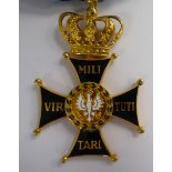 A Polish gilded and enamelled large sash badge,