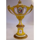 A Royal Crown Derby bone china vase of navette form, shape No.