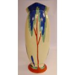 A Carlton Ware Art Deco china vase of slender baluster form,