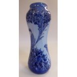 A Moorcroft pottery Florian Ware vase of waisted baluster form with an upstand rim,