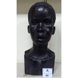 David Tsungo, a carved wooden bust,