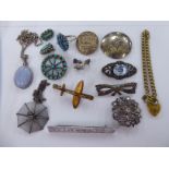 White metal items of personal ornament: to include mainly brooches 11