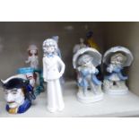 Ceramic figures and other ornaments: to include two children 8''h OS1