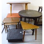 Small furniture: to include a 1960s/70s orange vinyl upholstered stool,