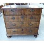 A late 18th/early 19thC string inlaid rosewood and mahogany five drawer dressing chest,