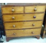 A George III mahogany five drawer dressing chest,