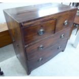 An early 19thC mahogany four drawer dressing chest,