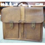 A 1920s/30s 'oversized' brown hide breifcase SR