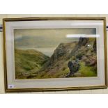 A Macdonald - a mountainous landscape with valley beyond watercolour bears a signature & dated