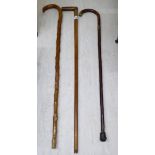 Three similarly mounted walking sticks BSR