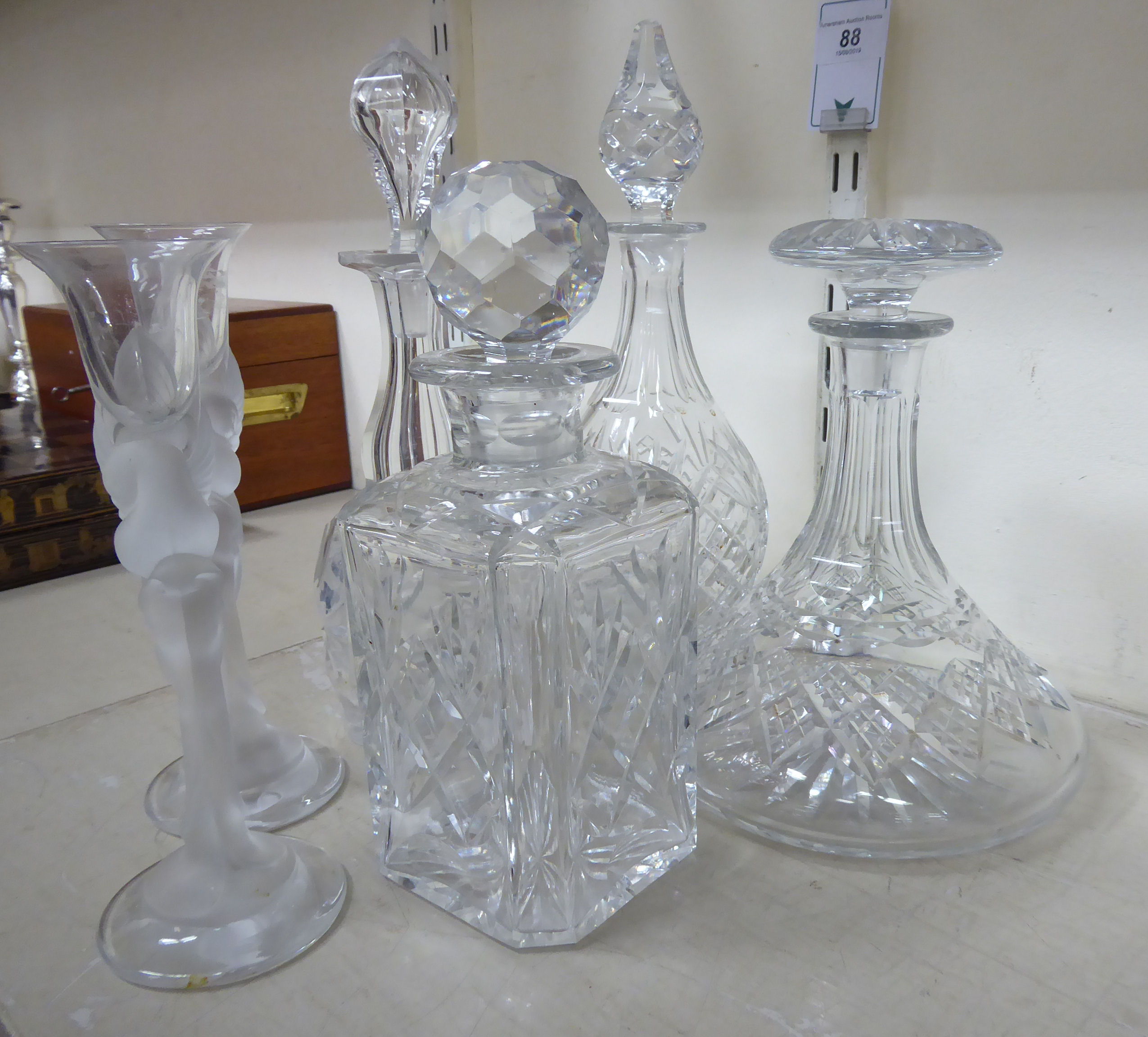 Glassware: to include a pair of Igor Carl Faberge opaque candlesticks, - Image 2 of 2