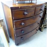 A late Victorian mahogany bow front dressing chest,