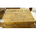 A printed wooden promotional shipping crate with rope handles 7''h 21''w BSR