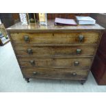 A George III mahogany four drawer dressing chest,