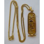 An 18ct gold Egyptian design pendant,