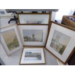 Framed pictures and prints: to include views of Oxfordshire largest 10'' x 14'' SR