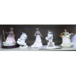 Five Royal Worcester china and other Limited Edition ceramic figures: to include 'The Graceful