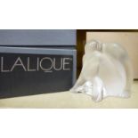 A modern Lalique frosted glass figure, a seated nude 2.