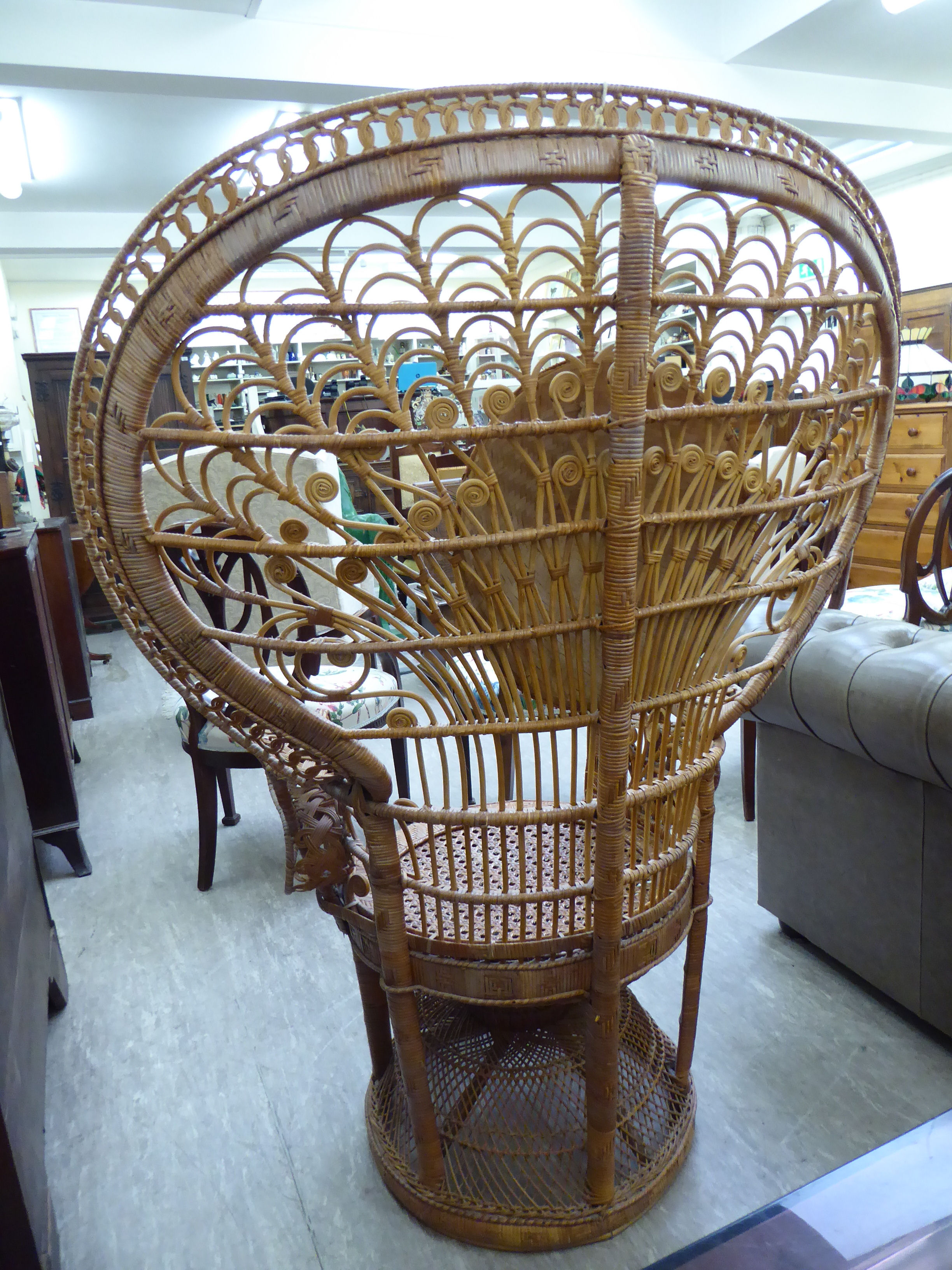 A Woodstock woven cane peacock chair; - Image 2 of 2