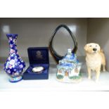 Ceramics and glassware: to include a Beswick china model hound 6''h OS3