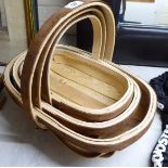 A graduated set of three modern wooden trugs BSR