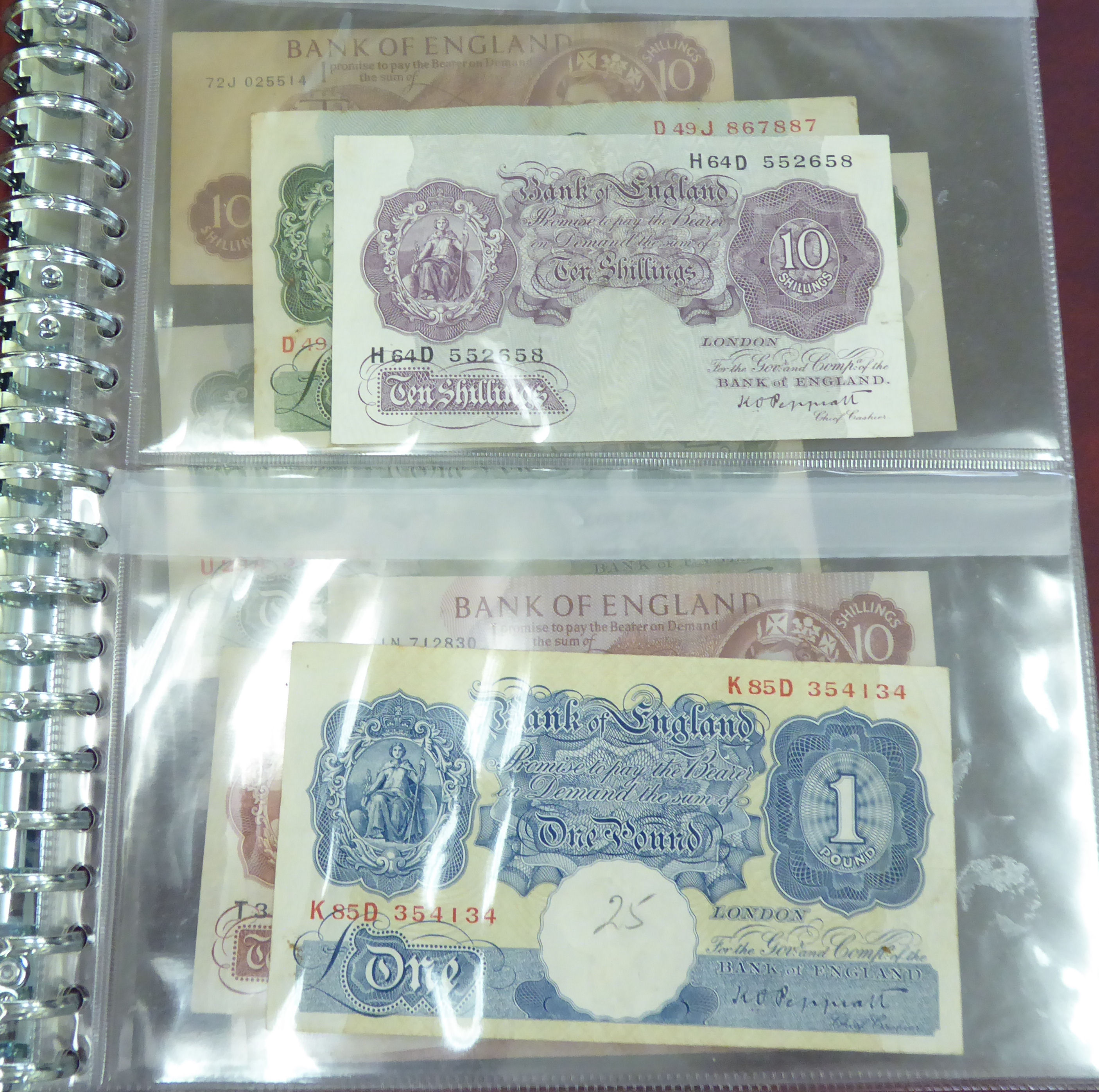 Two uncollated albums collections, containing banknotes from Peru, Uruguay, Turkey, China, Brazil,