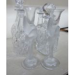 Glassware: to include a pair of Igor Carl Faberge opaque candlesticks,
