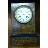 An Edwardian string inlaid rosewood cased mantle clock;