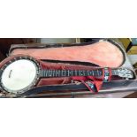 'The Windsor' rosewood cased five string banjo stamped no.