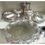 Silver plate: to include a sauce boat of demi-reeded form,