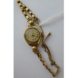 A lady's 9ct gold bracelet watch,