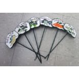 A set of six painted cast metal vegetable patch signs RSM