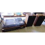 A Sony HMK-55B stereo music system and a pair of speakers RSF