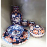 Early 20thC Japanese Imari porcelain: to include a vase of baluster form,