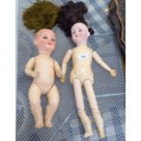 Two early 20thC bisque head dolls, viz.