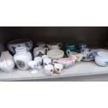 Decorative domestic ceramics: to include a cream glazed pottery bowl and milk jug,