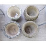 Four similar composition stone planters 16''h 15''dia LSF