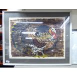 Moya Cozens - 'Turkey Cock' Limited Edition 5/20 lithograph bears a pencil inscription &
