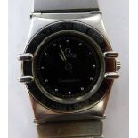 A lady's stainless steel cased Omega Constellation wristwatch,
