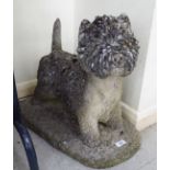 A composition stone garden ornament, a Highland terrier 20.