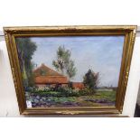 C Snyders - a cottage and vegetable garden in a Dutch landscape setting oil on canvas bears a