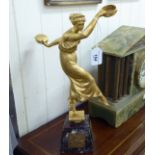 S Lugli - an Art Deco cast gilt bronze figure,